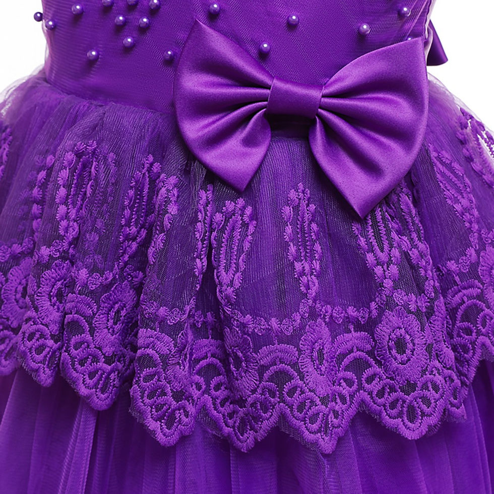 Миниатюра: Lovebay Children Girls Princess Pearls Flower Lace Dress Kids Ball Gown Wedding