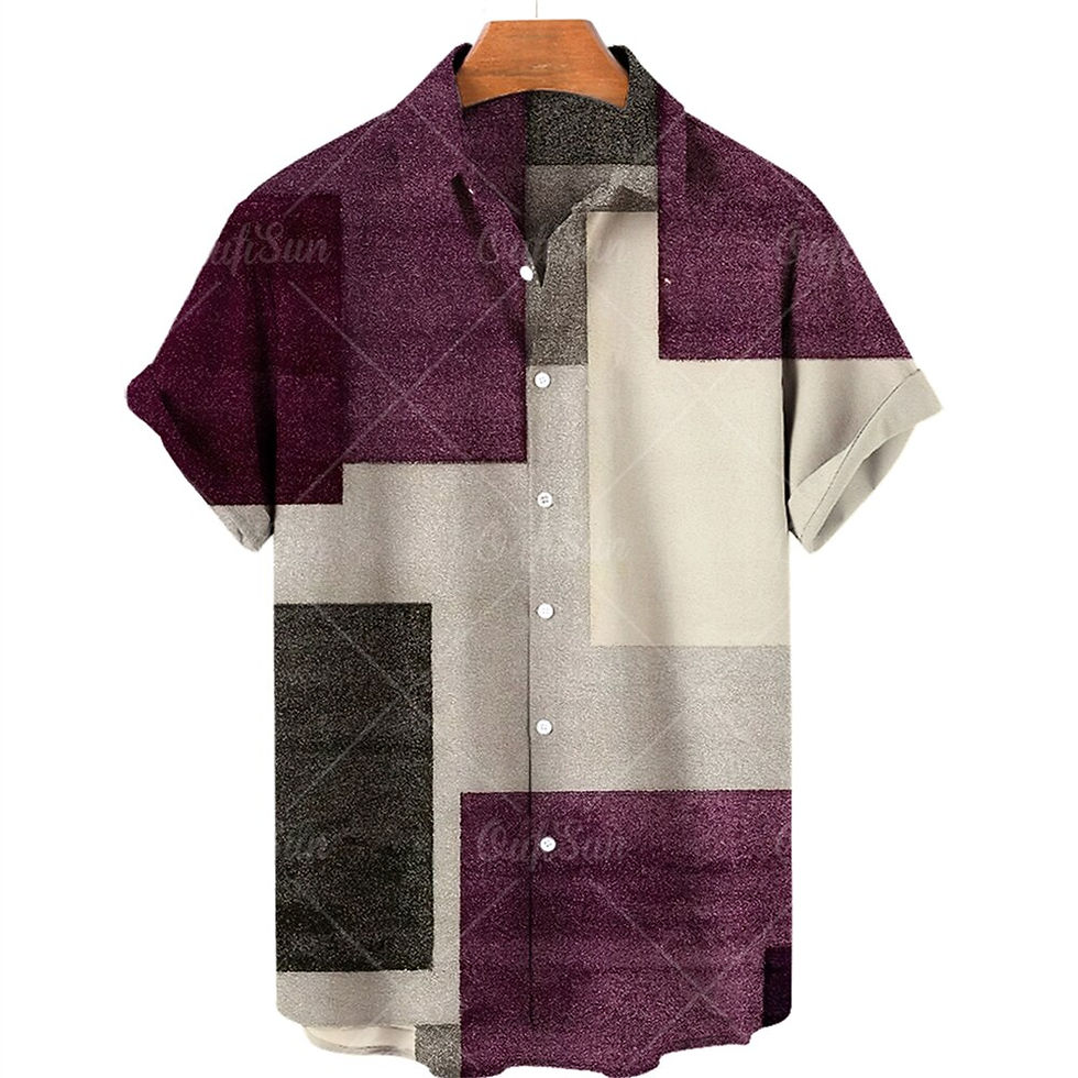 الصورة المصغرة: New 3d Men's Hawaiian Shirt Male 5xl Breathable Summer Patchwork Vintage T-Shir