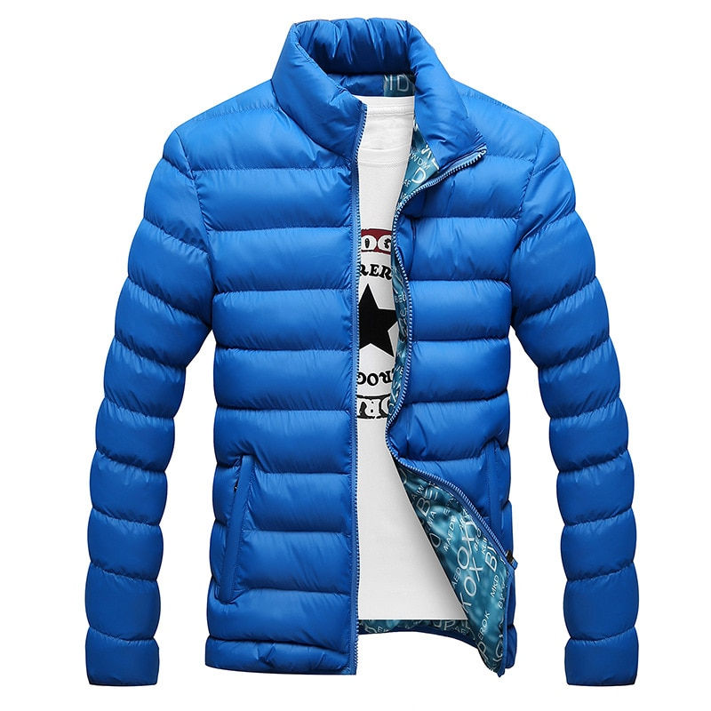 Миниатюра: Men Winter Jacket Fashion Stand Collar Jacket Men Solid Thick Jackets and Coat