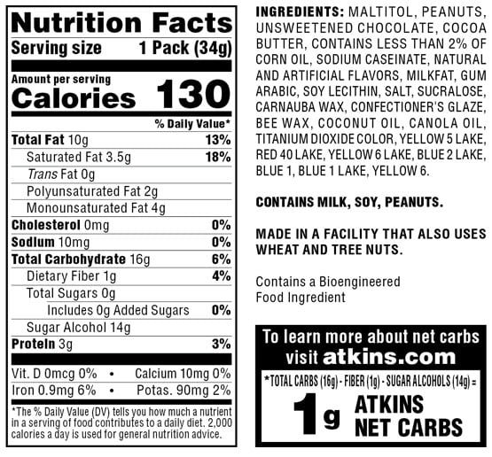 Miniature : Atkins Endulge Treat, Chocolate Peanut Candies, Keto Friendly, 5 Count