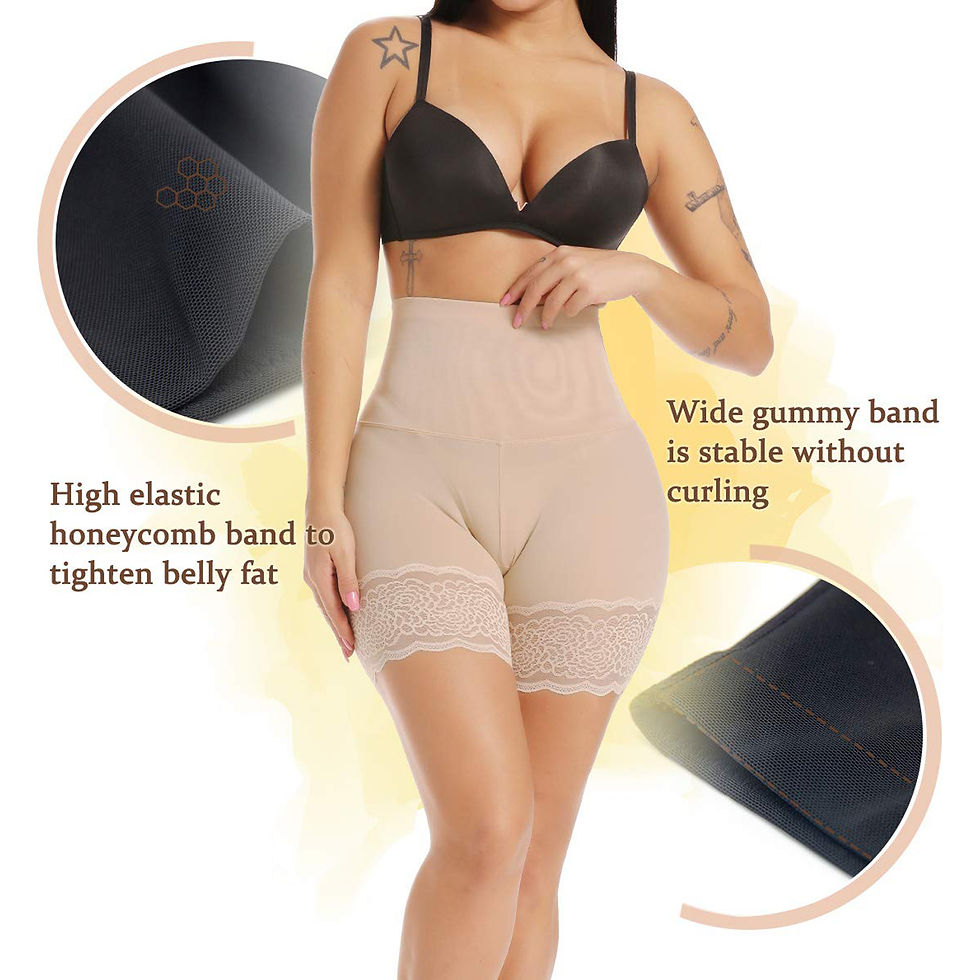 Thumbnail: Wowen Seamless Shapewear Tummy Control Panty High Waist Lace Thigh Slimmer Body