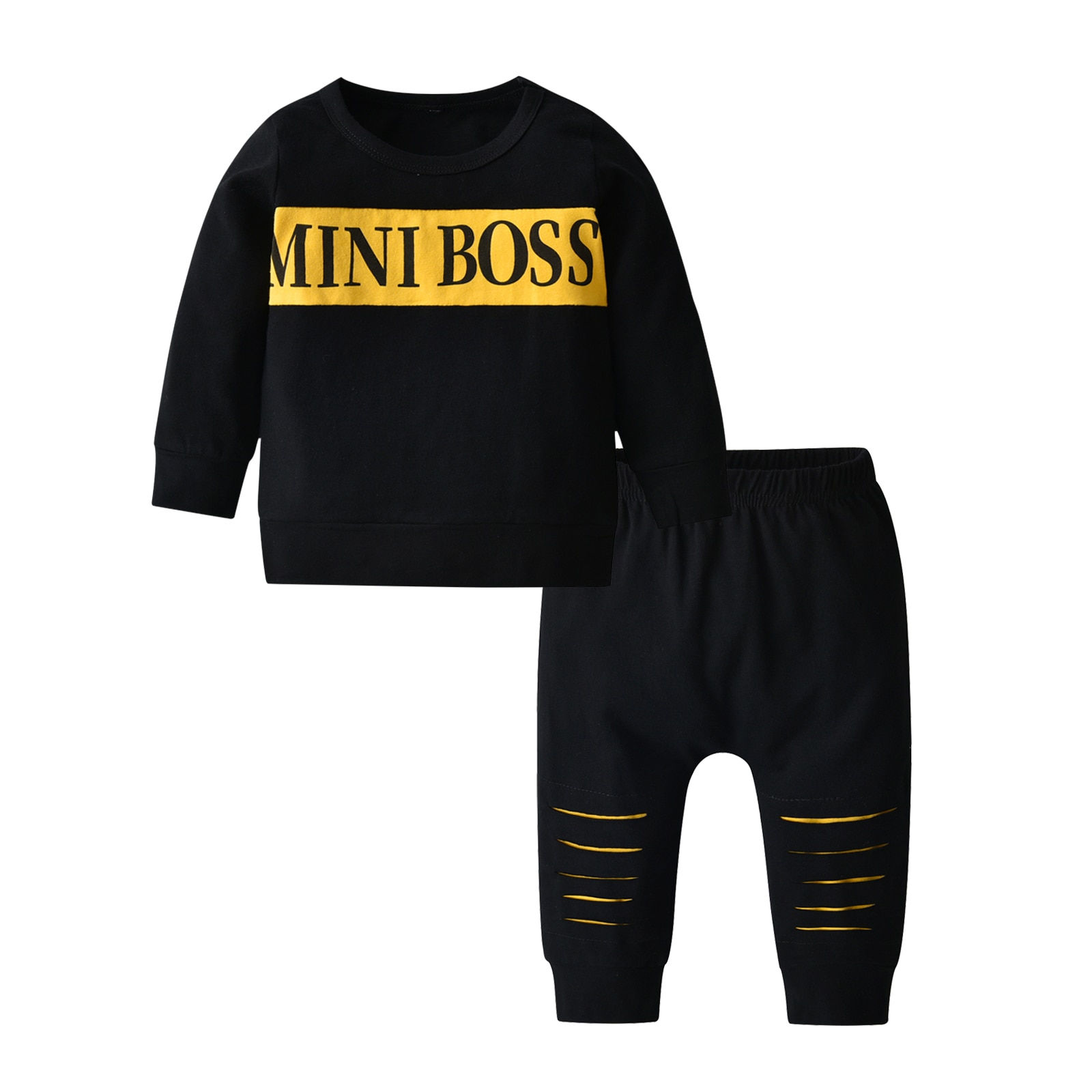 Infant Baby Boys Girls Clothes Newborn Autumn Long Sleeve Letter Cotton Tops Ca