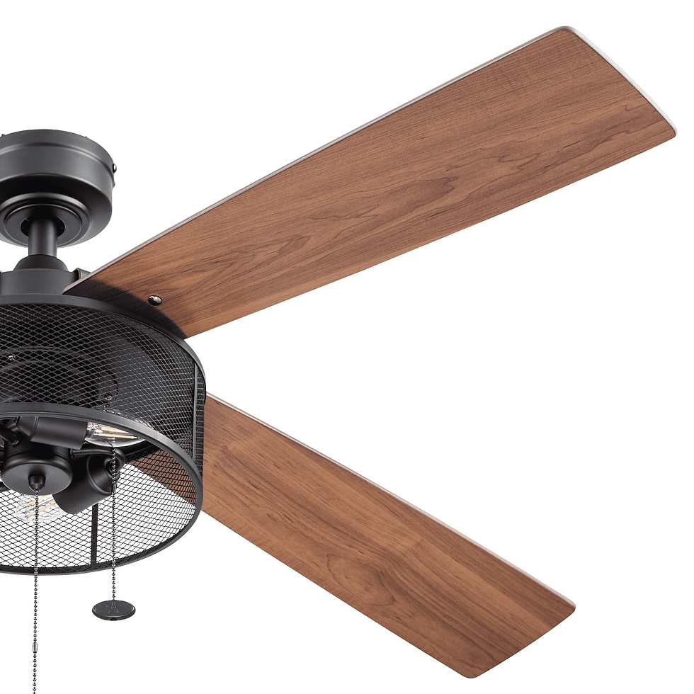 Thumbnail: Better Homes & Gardens 52" 4 Blade Matte Black Cage Ceiling Fan with Lights
