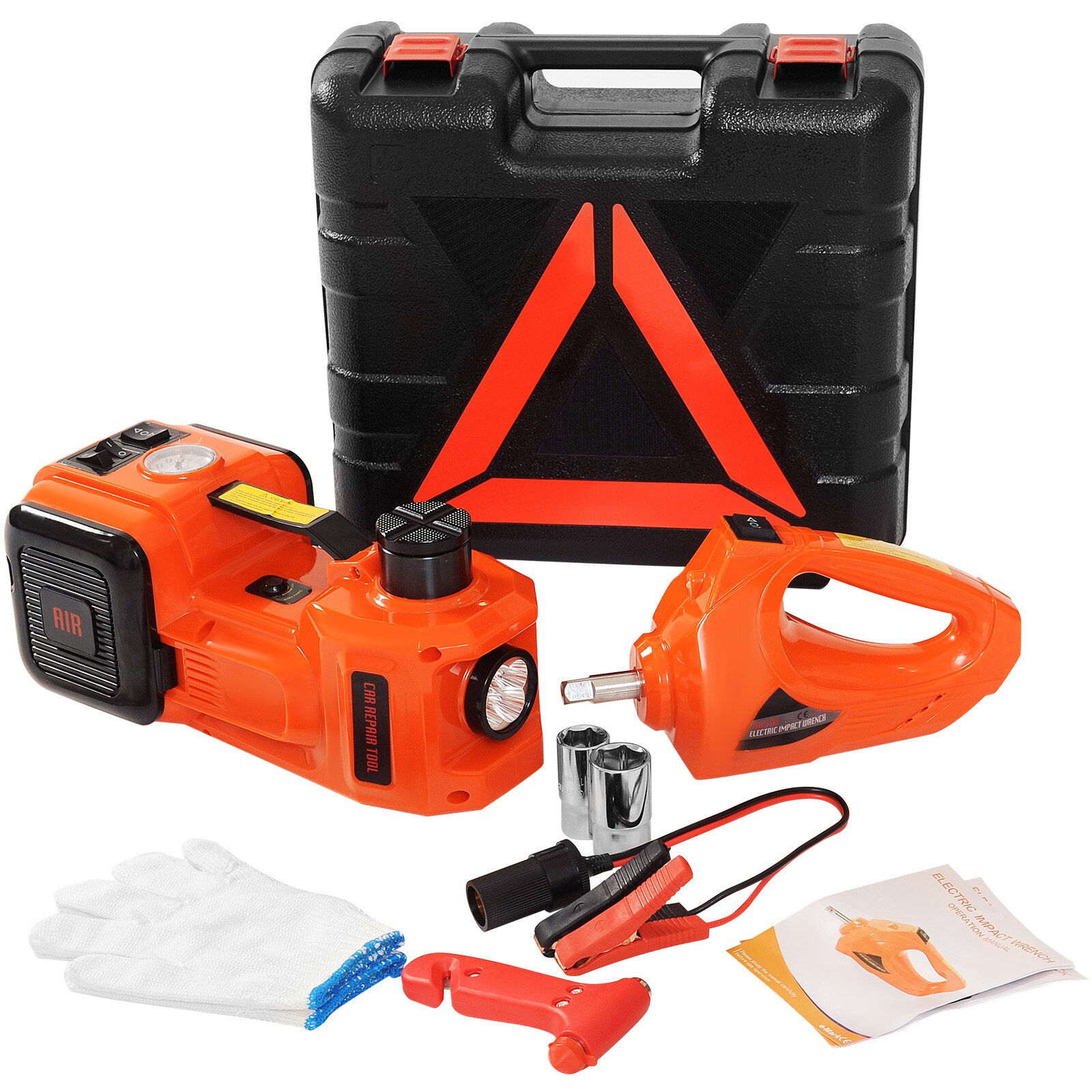VEVOR 5 Ton 12V Car Jack Electric Hydraulic Jack Kit 45CM + Wrench Tire Inflato