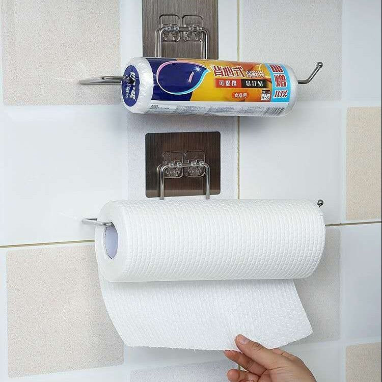 Thumbnail: Under Cabinet Towel Roll Paper Holder Self Adhesive Hanger Rack Organizer for K