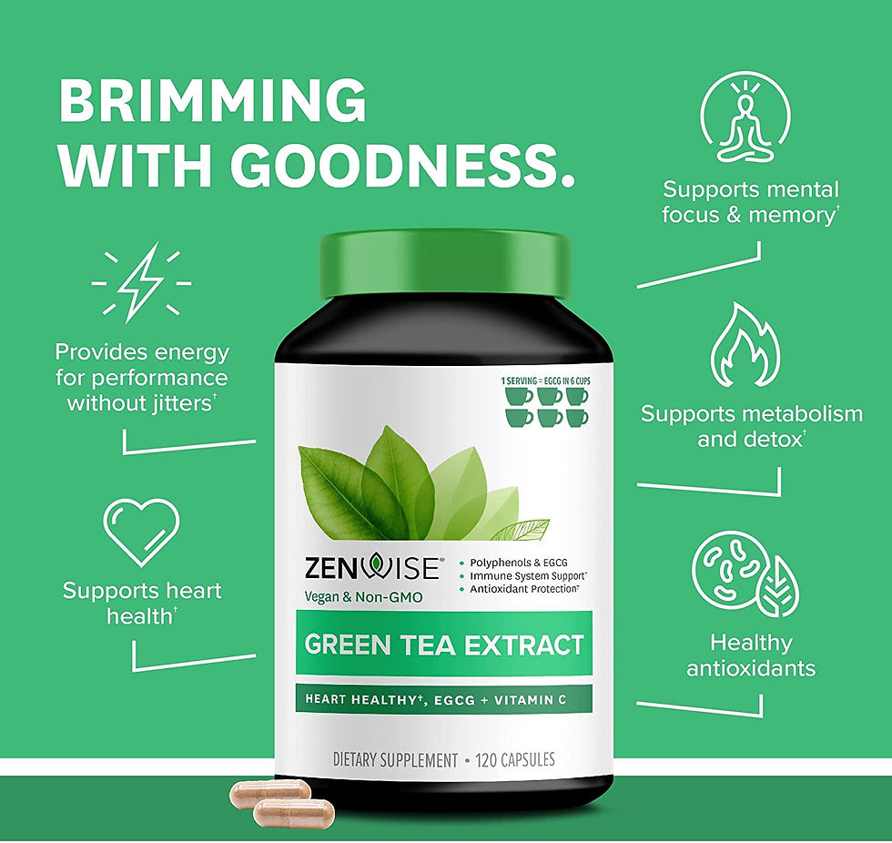Thumbnail: Zenwise Green Tea Extract Supplement - 120 Capsules