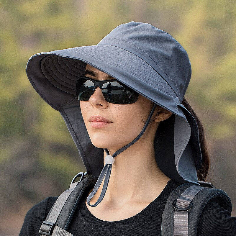 Thumbnail: Designer Lightweight Ponytail Hole Visor Hats Summer Bucket Hats for Women Big 