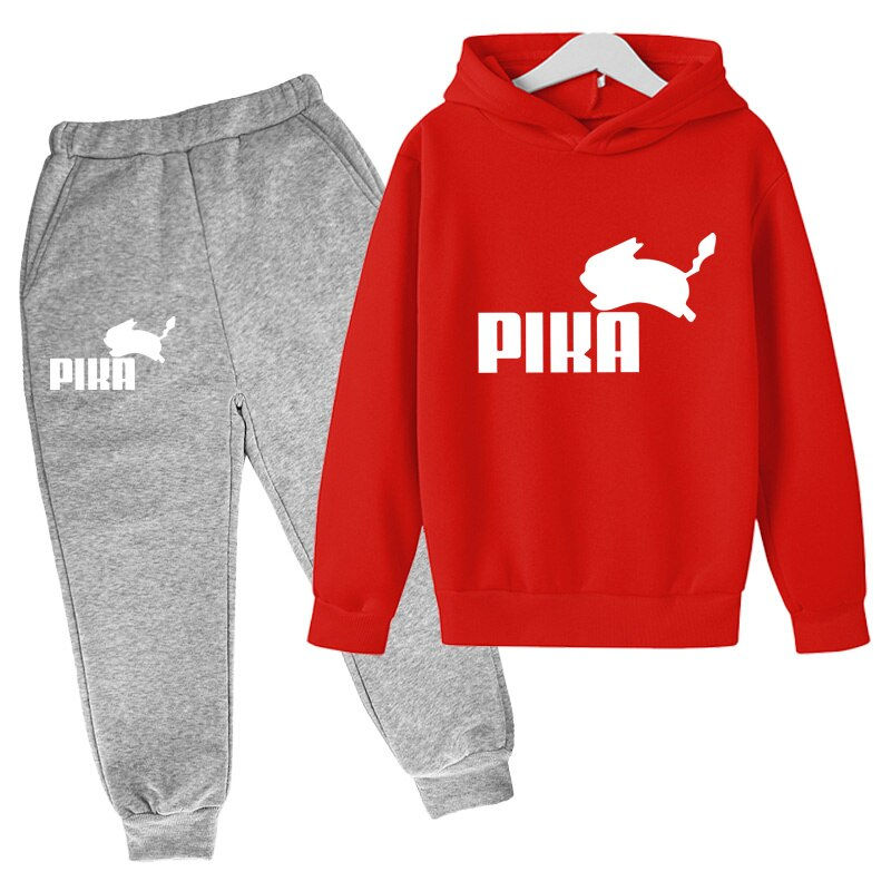 Thumbnail: Children's Spring and Autumn Suit New Boys and Girls Baby Coat Hoodie + Pants 2