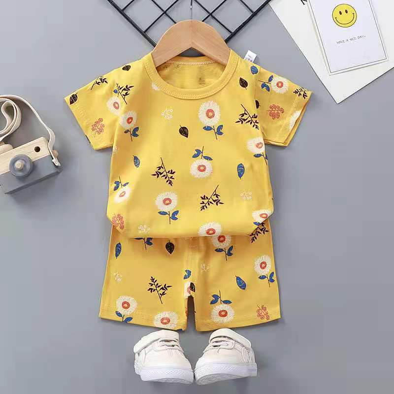 Thumbnail: Cotton Kids Clothing Sets 2pcs Summer Clothes for Girls New Baby Boys Short Sle