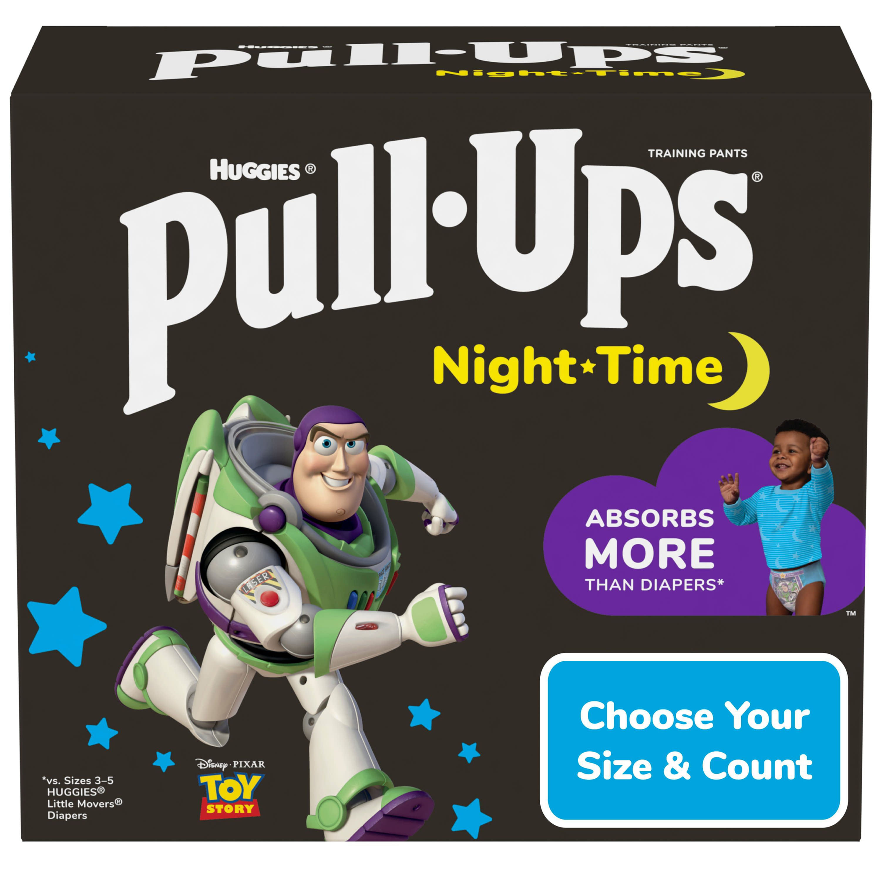 Pull-Ups Boys' Night-Time Potty Training Pants, 3T-4T (32-40 lbs), 60 Ct