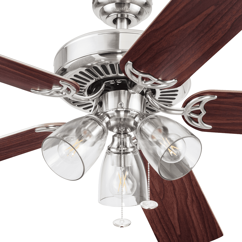 Thumbnail: Better Homes & Gardens 52" 5 Blade Satin Nickel Ceiling Fan with 3 Lights