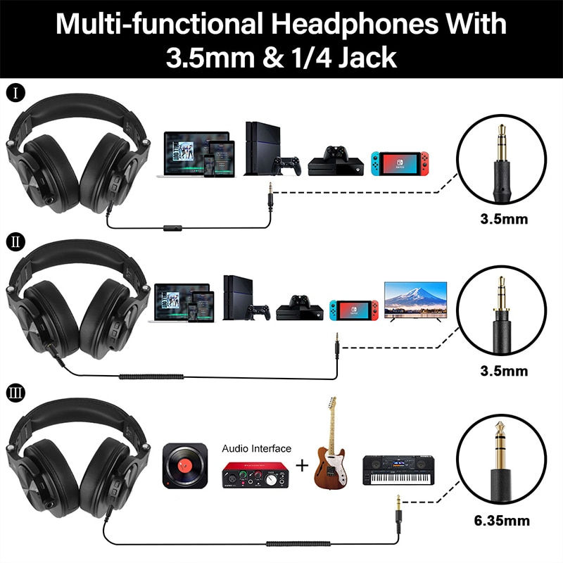 الصورة المصغرة: Oneodio Fusion A70 Bluetooth 5.2 Headphones Stereo Over Ear Wireless Headset Pr