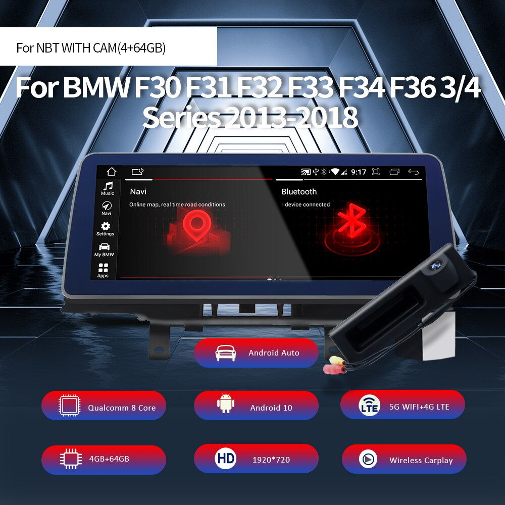 Nunoo 12.3 Inch Android 10.0 Car DVD Player Gps System Navigation For BMW F32 F