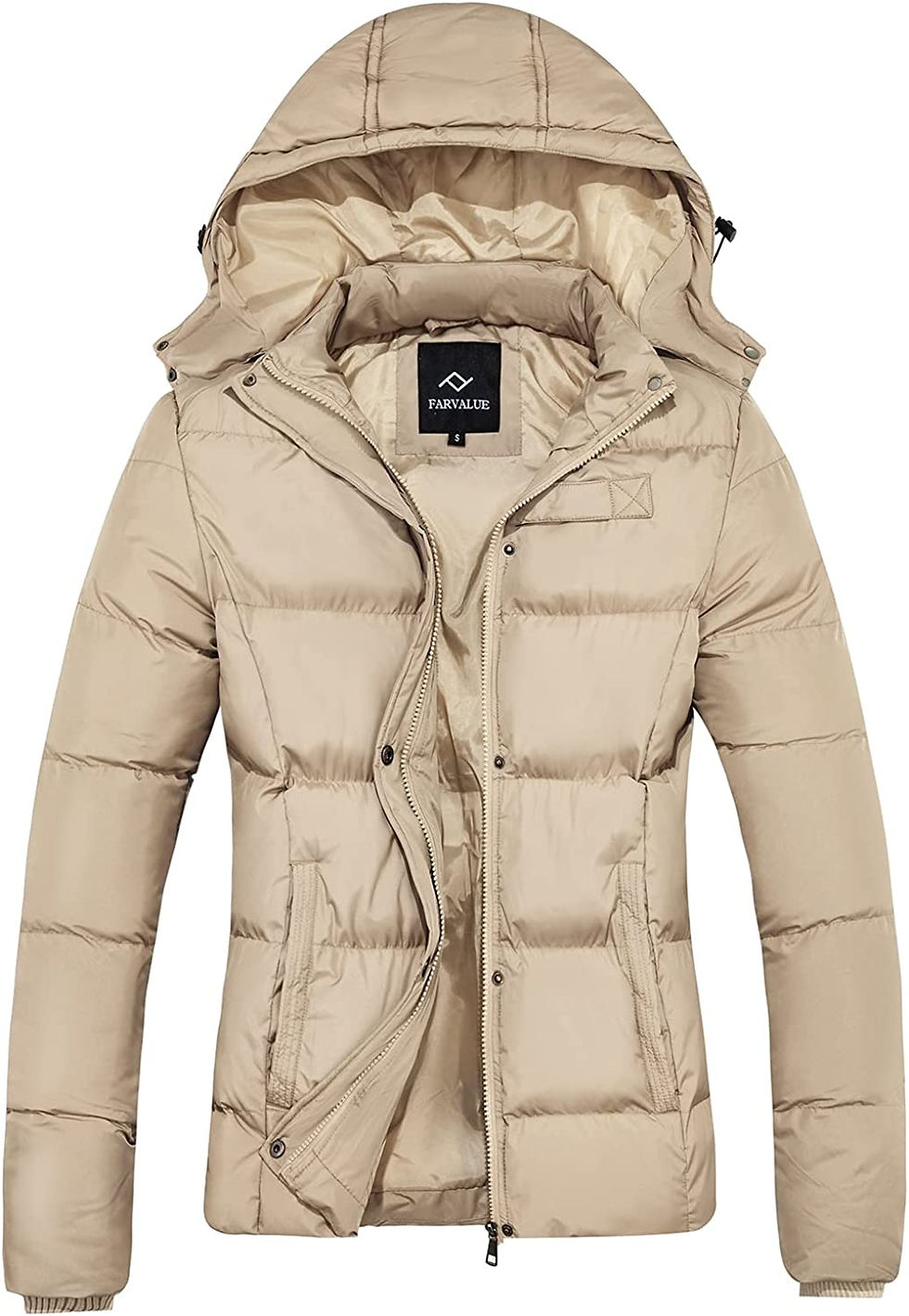 Miniatura: FARVALUE Women's Winter Coat Thicken Puffer Jacket Warm Bubble Coat with Remova