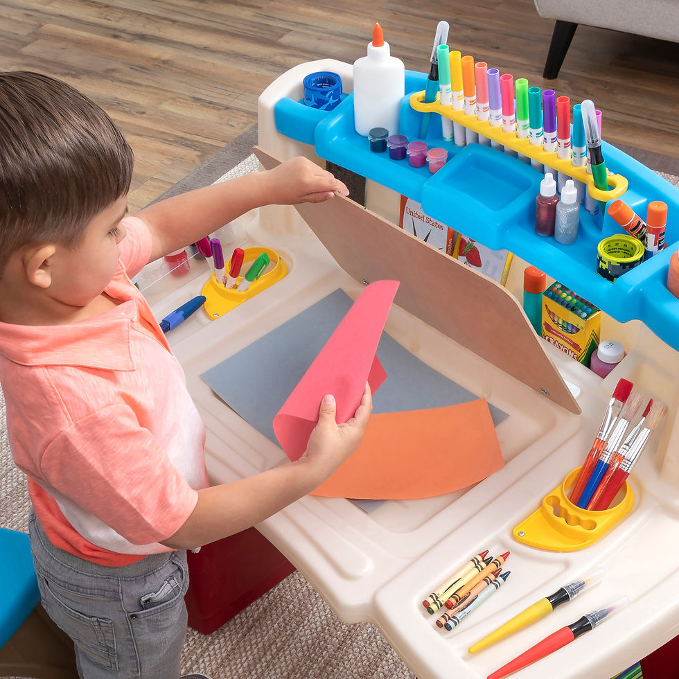 Thumbnail: Step2 Deluxe Art Master Desk Plastic Kids Activity Center and Table