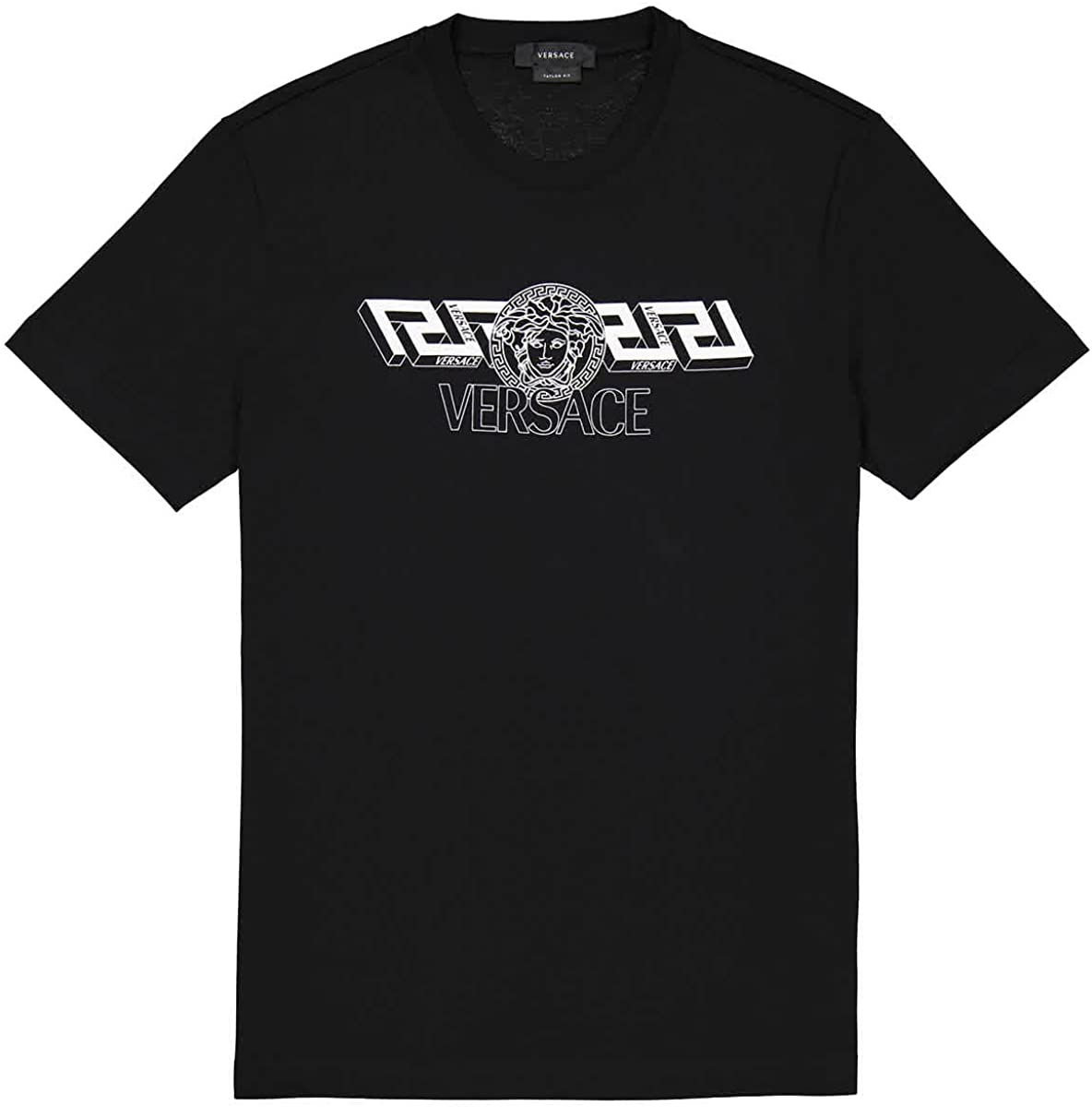 Versace Men's Black Greca Medusa T-shirt, Brand Size Small