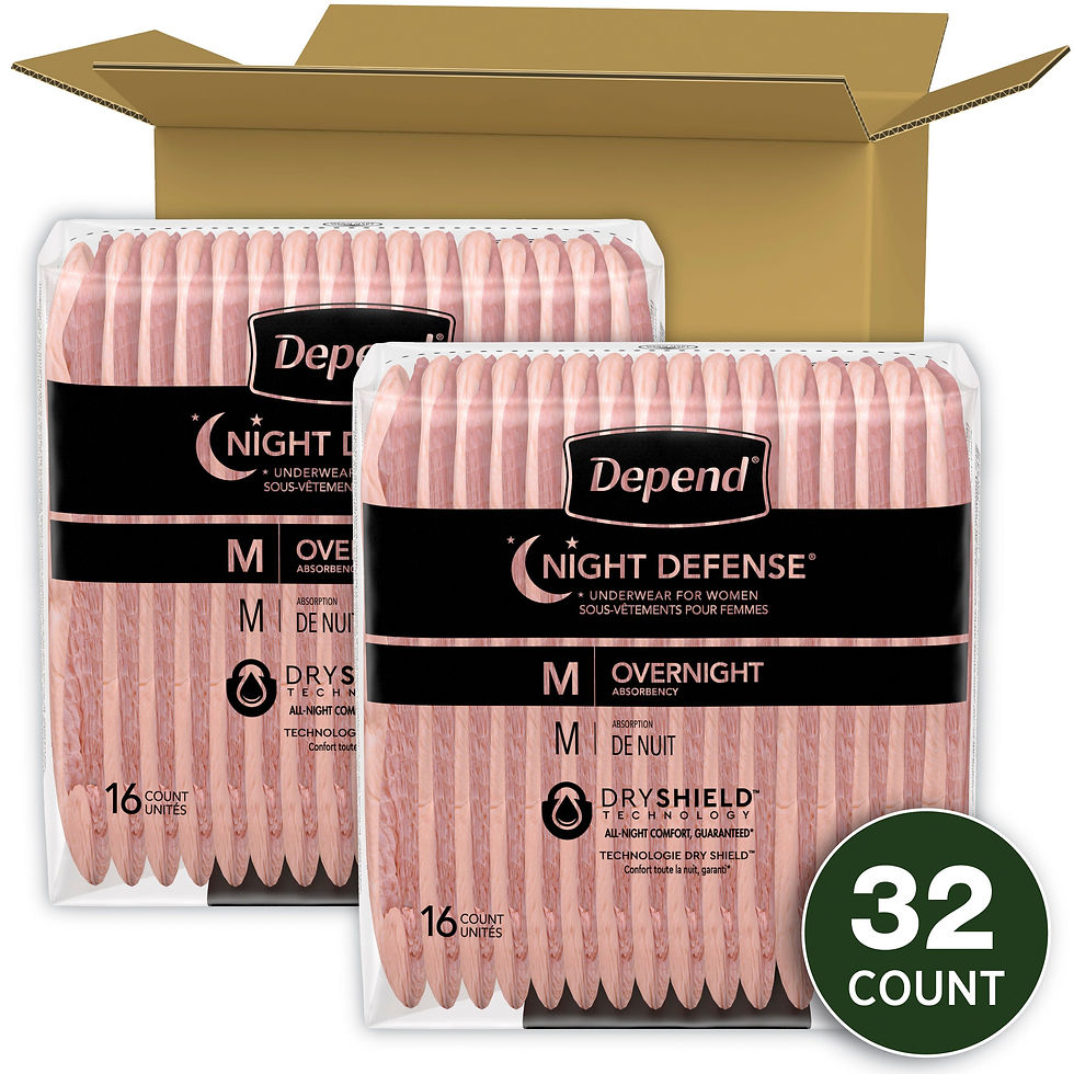 Thumbnail: Depend Night Defense Women's Overnight Adult Incontinence Underwear, M, Light P