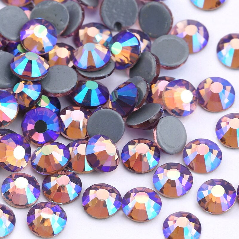 Thumbnail: Glass Clear Rhinestone Flat Back Iron Crystal Stones for Clothes Decorations