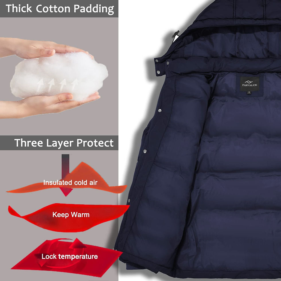Miniatura: FARVALUE Women's Winter Coat Thicken Puffer Jacket Warm Bubble Coat with Remova