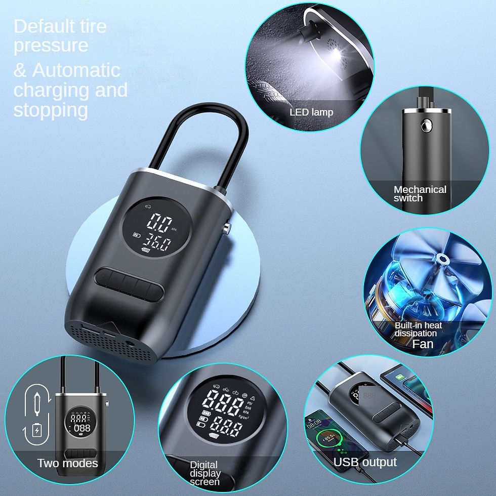 Miniature : 2023 New Car Electrical Air Pump Mini Portable Wireless Tire Inflatable Pump In