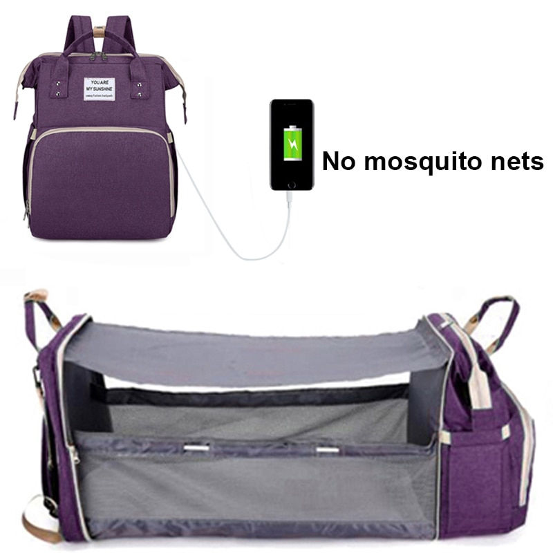 Miniature : Folding Mommy Bag Lightweight Portable Folding Crib Bed Large-capacity Baby Bac