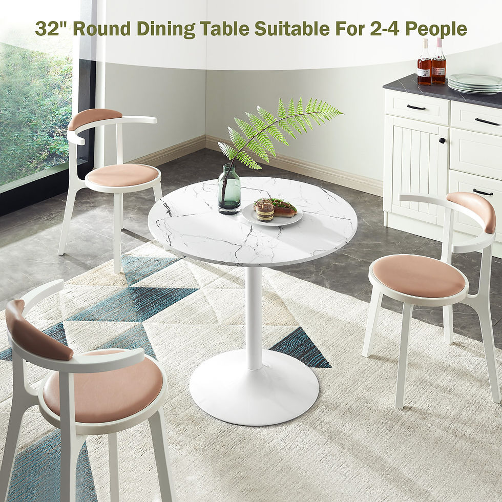 Миниатюра: Surmoby Round Tulip Dining Table, 32" Mid-Century Modern  Kitchen Table with Ma