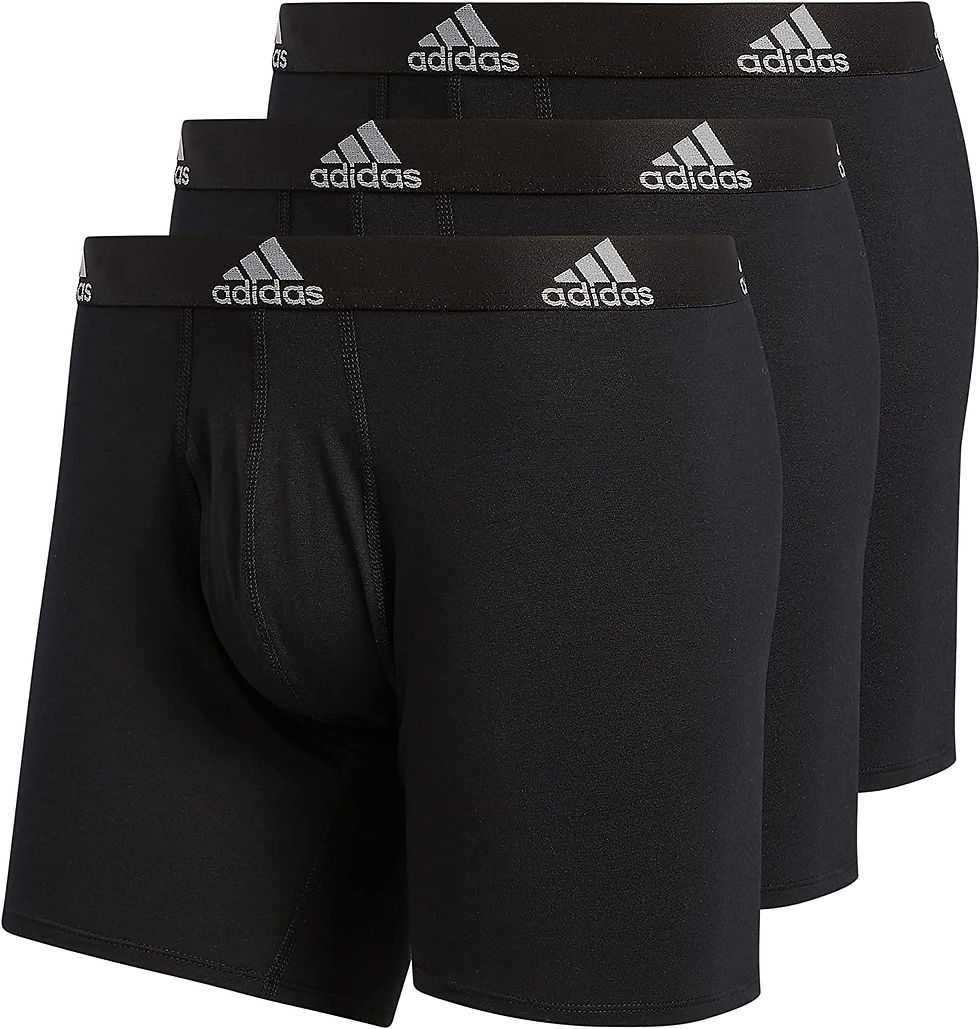 Thumbnail: adidas Mens Stretch Cotton Boxer Brief Underwear (3-Pack)