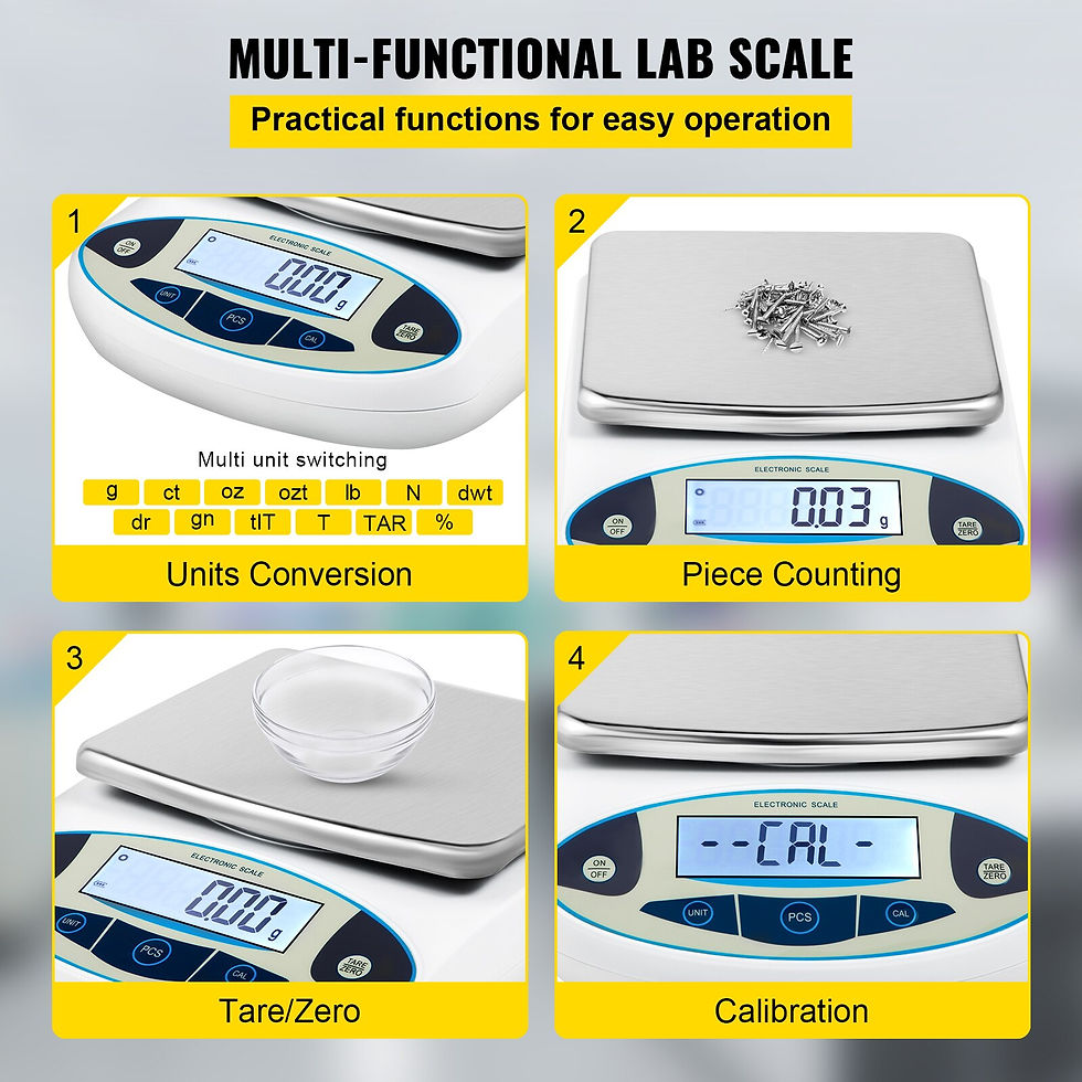 Thumbnail: VEVOR Kitchen Scale 5000g x 0.01g Lab Analytical Balance W/ LCD Backlit Screen 