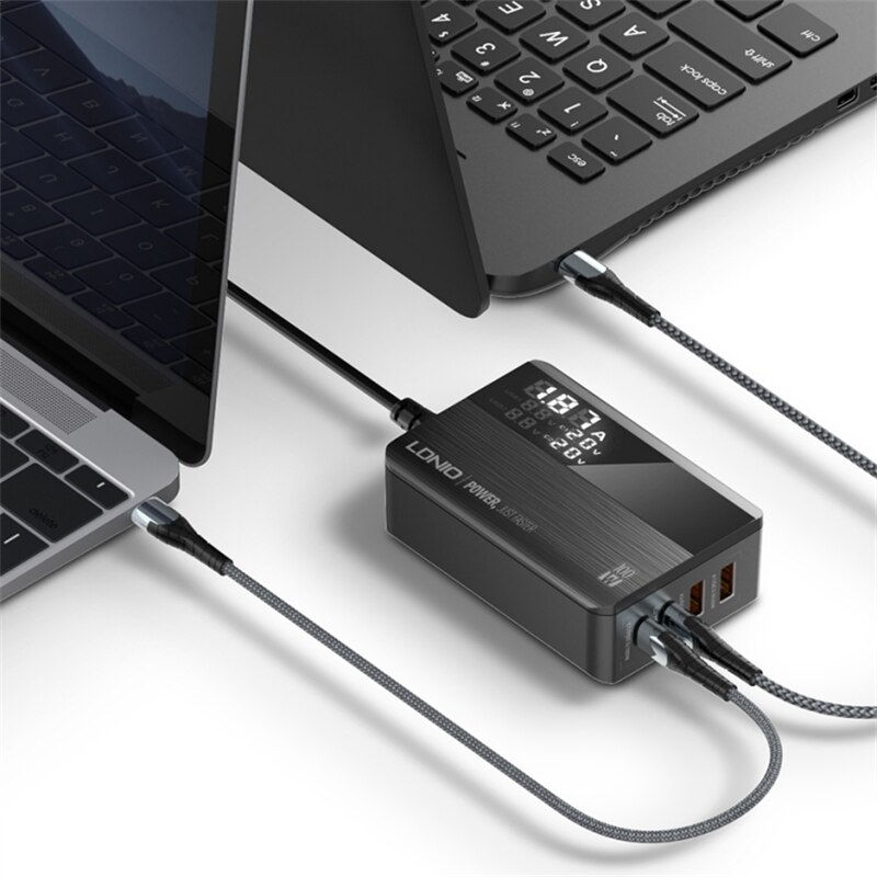 Thumbnail: LDNIO A4809C QC3.0 PD 4 USB Gan Phone Fast Charger Adapter for Laptop Macbook 1