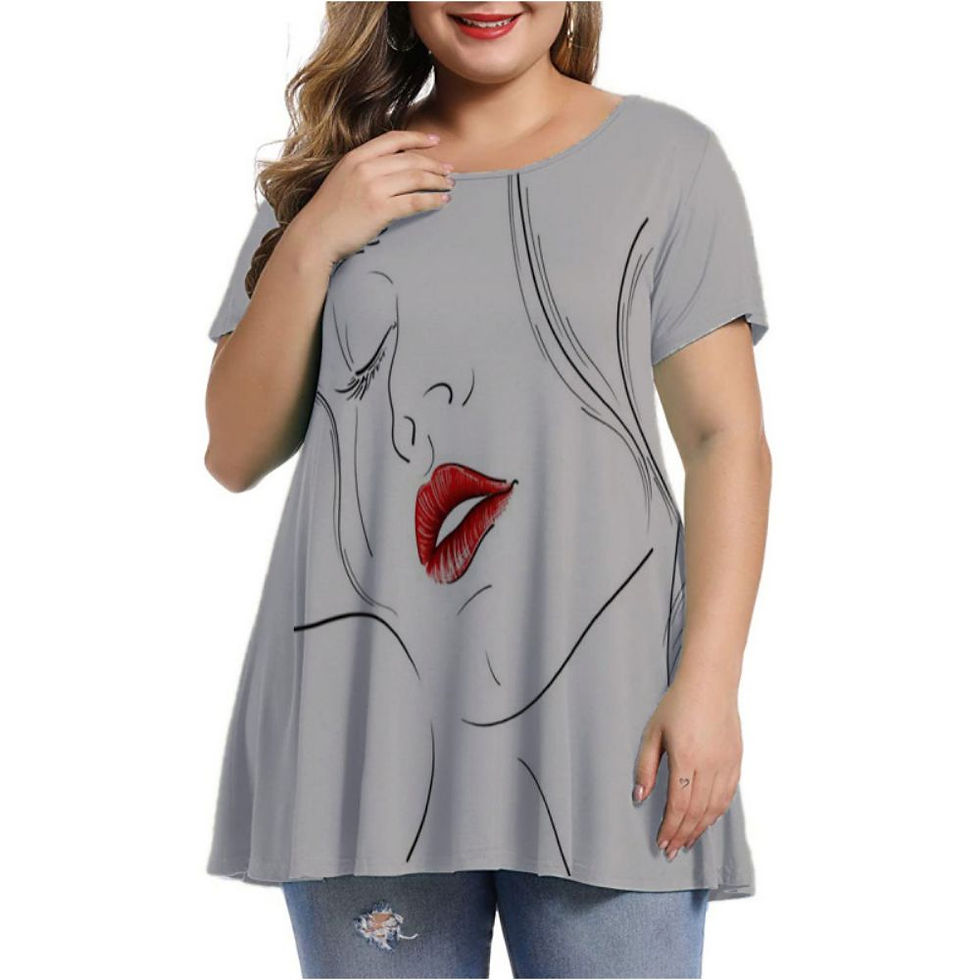 الصورة المصغرة: New Summer Women T shirt 3D Fashion Printing Human Face Harajuku T-Shirt Oversi