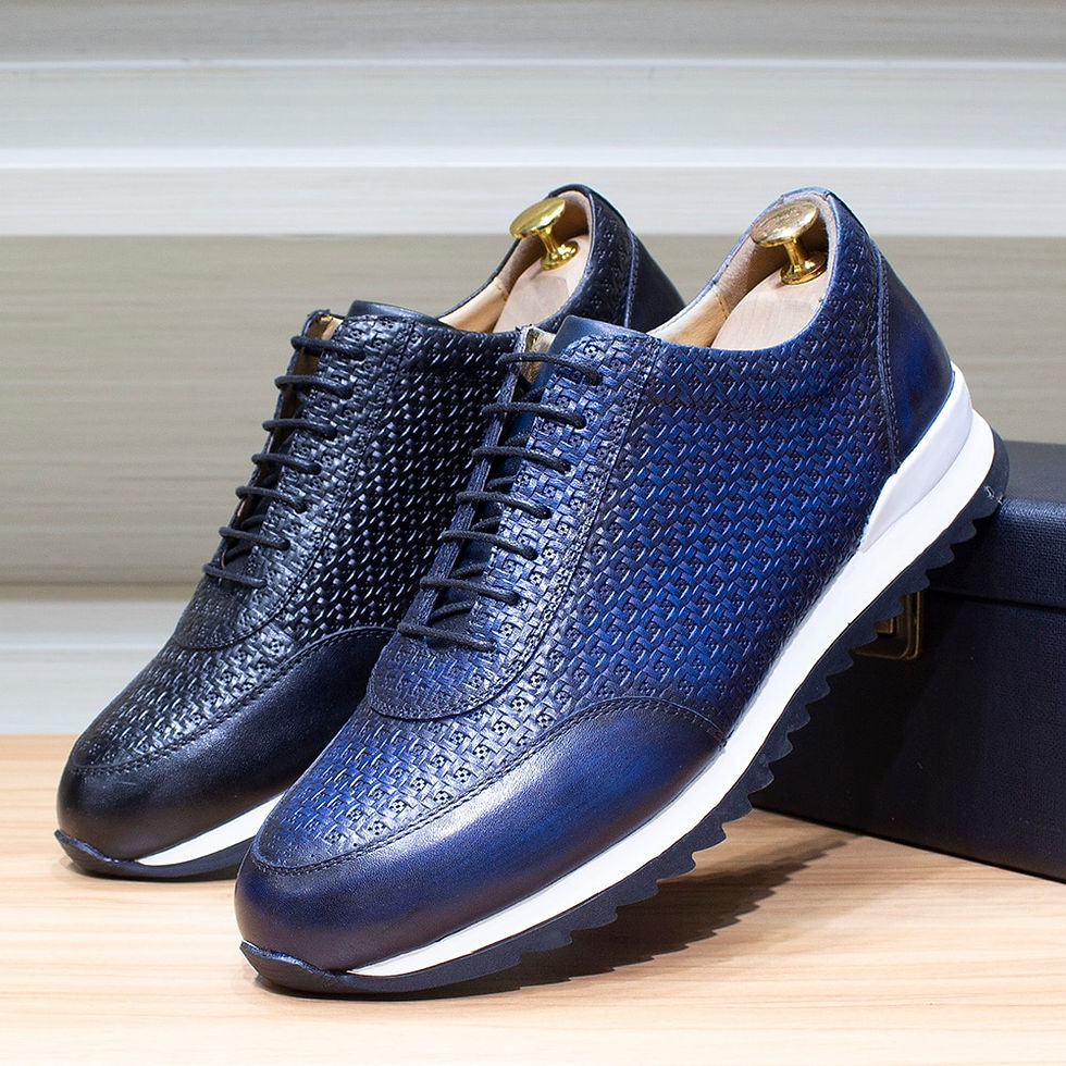 Thumbnail: Classic Handmade Genuine Leather Casual Shoes for Men Luxury Brand Design Lace-