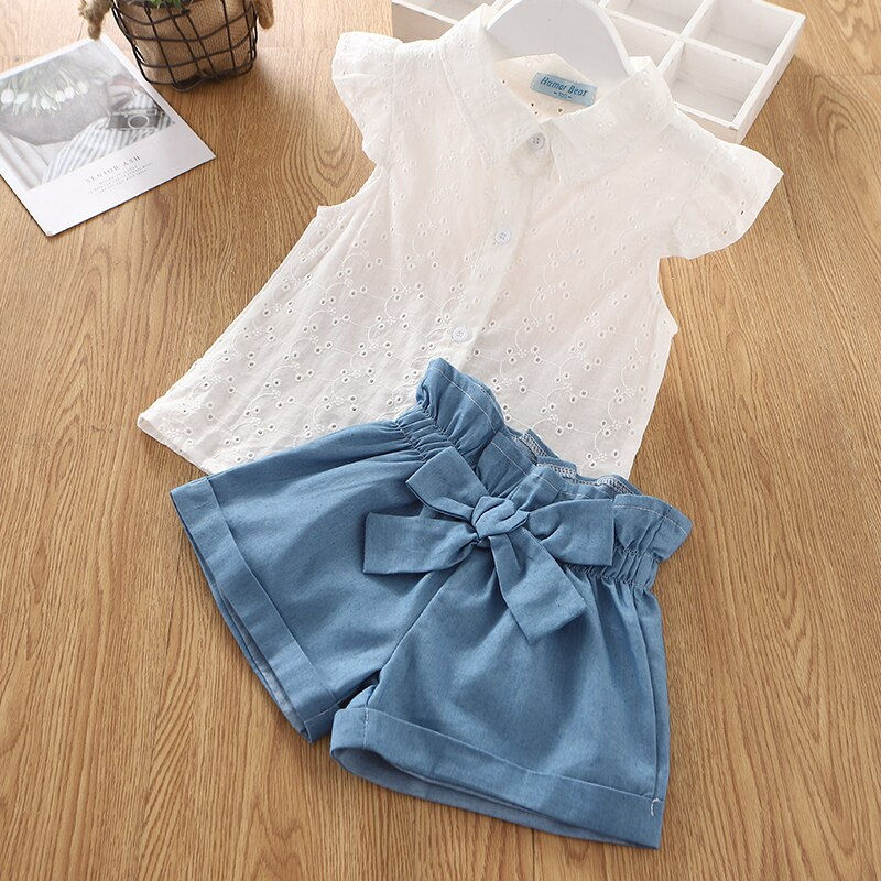 Миниатюра: 2-6Y Infant Kids Clothing Girl Clothes Sets 2021 Summer Fashion Off Shoulder 3D