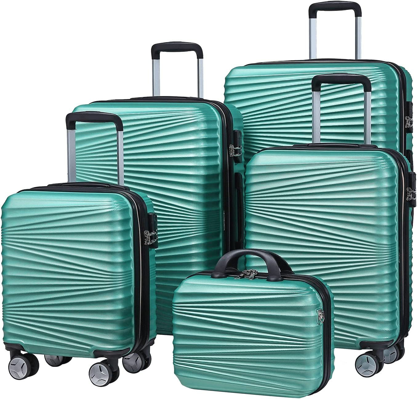Luggage 5 Piece Sets, Hard Shell Luggage Set Expandable Carry on Luggage Suitca