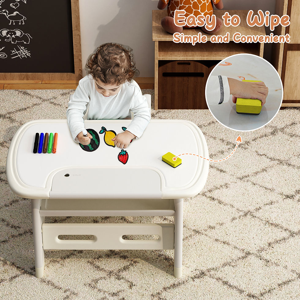 Thumbnail: BanaSuper Kid's Drawing Table and Chair Set with Erasable Board Watercolor Pens