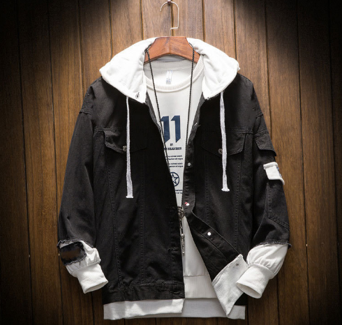 الصورة المصغرة: Custom Autumn/Winter Trend Fashion Casual Oversize Denim Men's Jackets