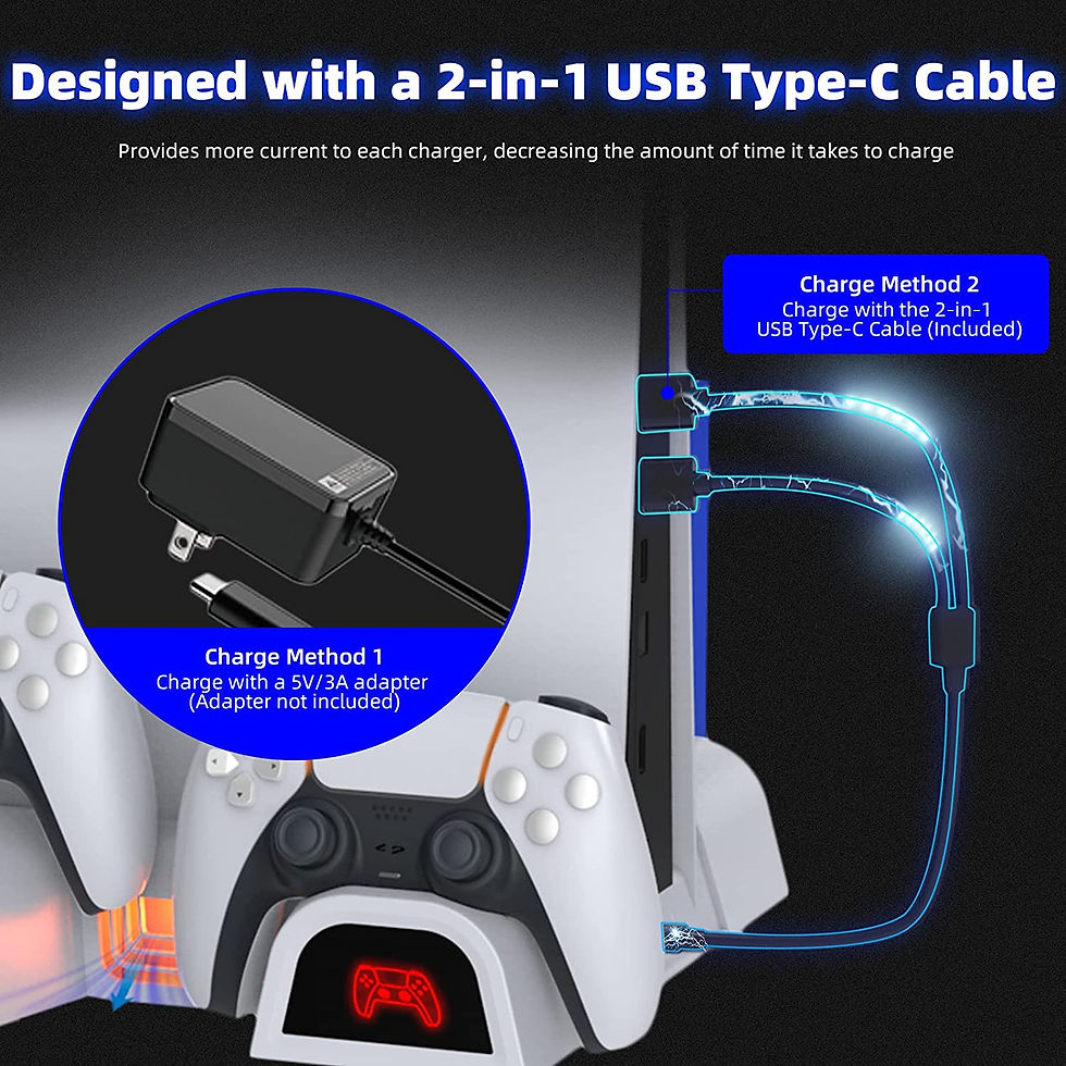 Thumbnail: PS5 Stand with Cooling Fan and Dual Controller Charger for Playstation 5 Consol