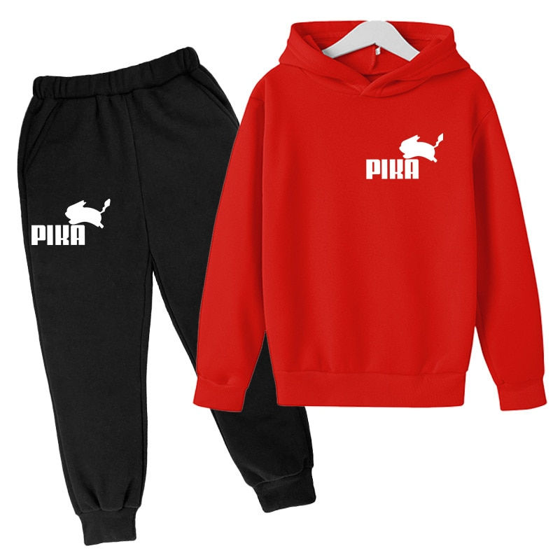 Thumbnail: Children's Spring and Autumn Suit New Boys and Girls Baby Coat Hoodie + Pants 2