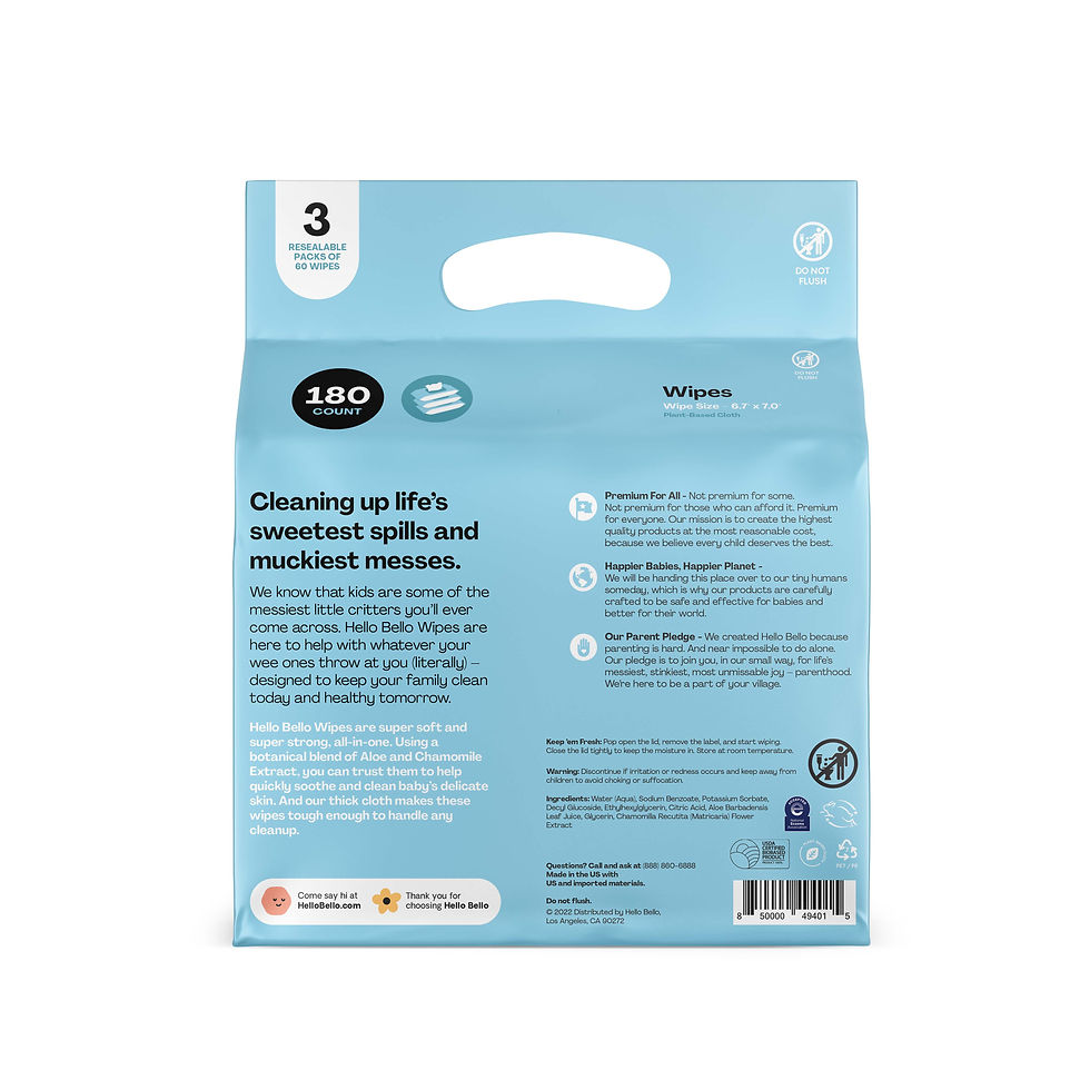 Miniaturbild: Hello Bello Baby Wipes, Unscented (Choose Your Count)