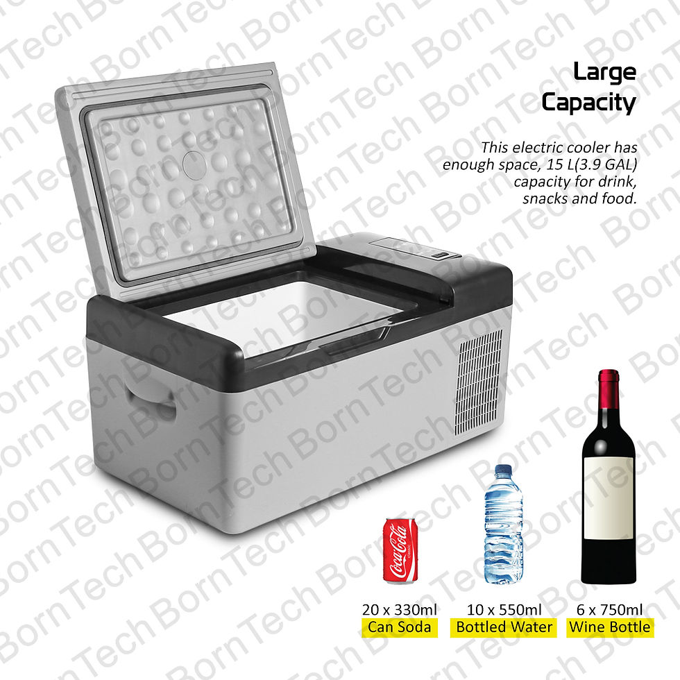 Miniatura: BornTech Portable Electric Cooler for Car Refrigerator Compact Fridge Freezer f