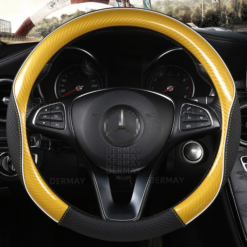 Miniatura: D Shape O shape Car Steering Wheel Cover Non-slip PU Leather for POLO GOLF 7 Sc