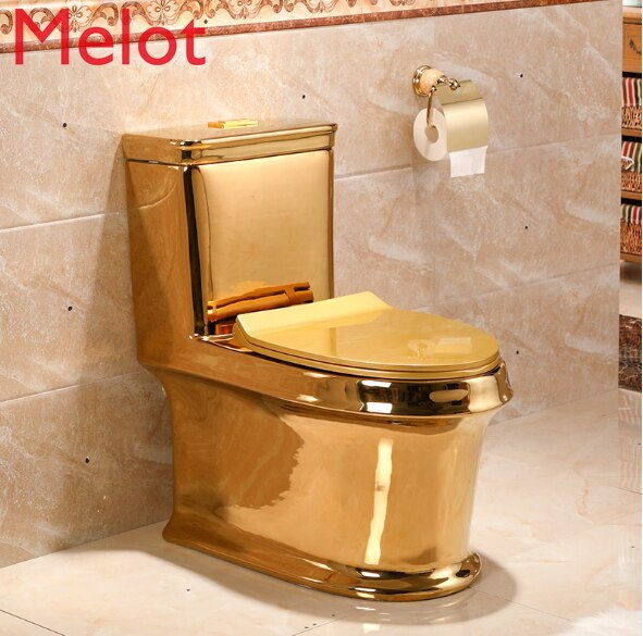 Thumbnail: ceramic gold plated toilet gold color bathroom golden toilet wc