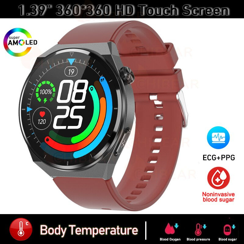 Thumbnail: Non-invasive Blood Glucose Smart Watch Men ECG+PPG Blood Pressure Blood Oxygen 