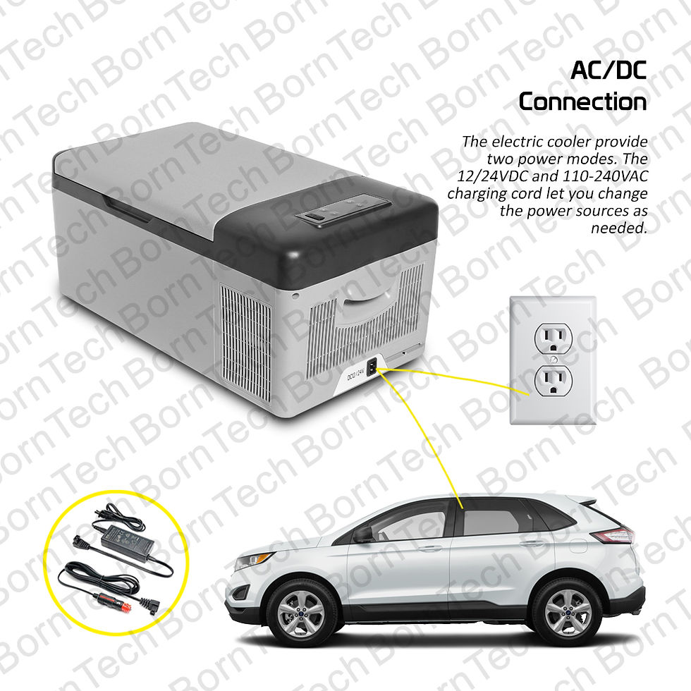 Miniatura: BornTech Portable Electric Cooler for Car Refrigerator Compact Fridge Freezer f