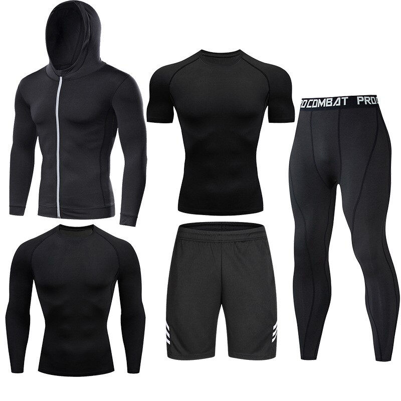 Thumbnail: Men's Compression Running Set Football Basketball Cycling Fitness Sport Wear Ki