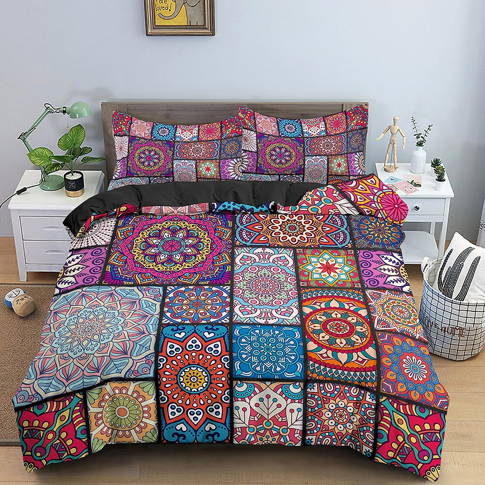 Thumbnail: Bohemian Mandala Bedding Set King Queen Size Boho Duvet Cover with Pillowcase 2