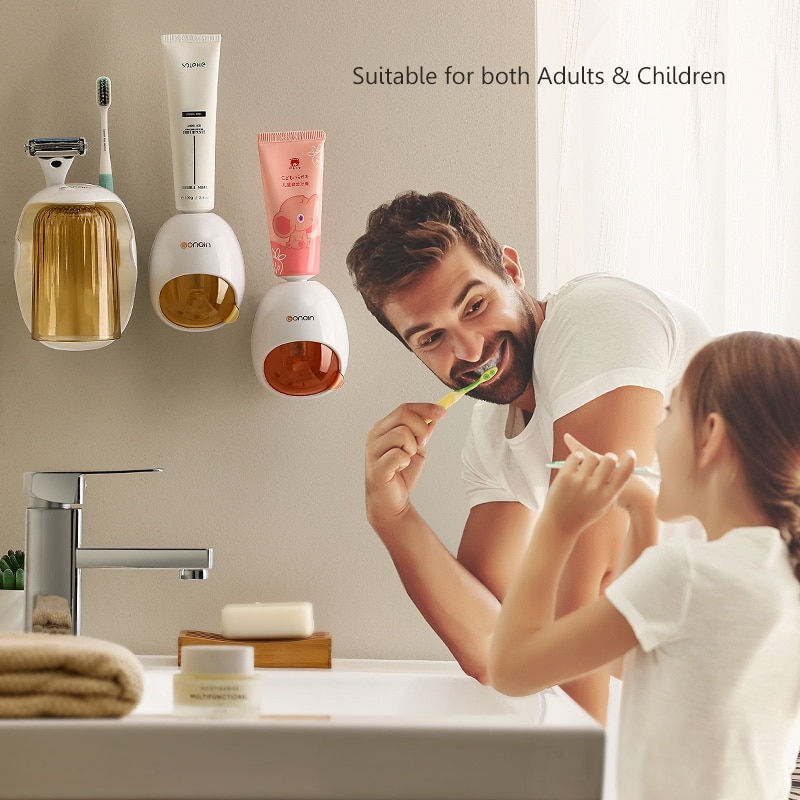 Thumbnail: Automatic Toothpaste Dispenser Bathroom Accessories Wall Mounted Stand Tube Pre