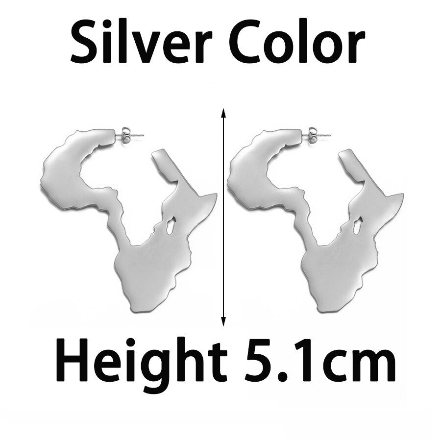 Thumbnail: Anniyo African Map Big Earrings Exaggerate Wedding Stud Earring Ornaments Tradi