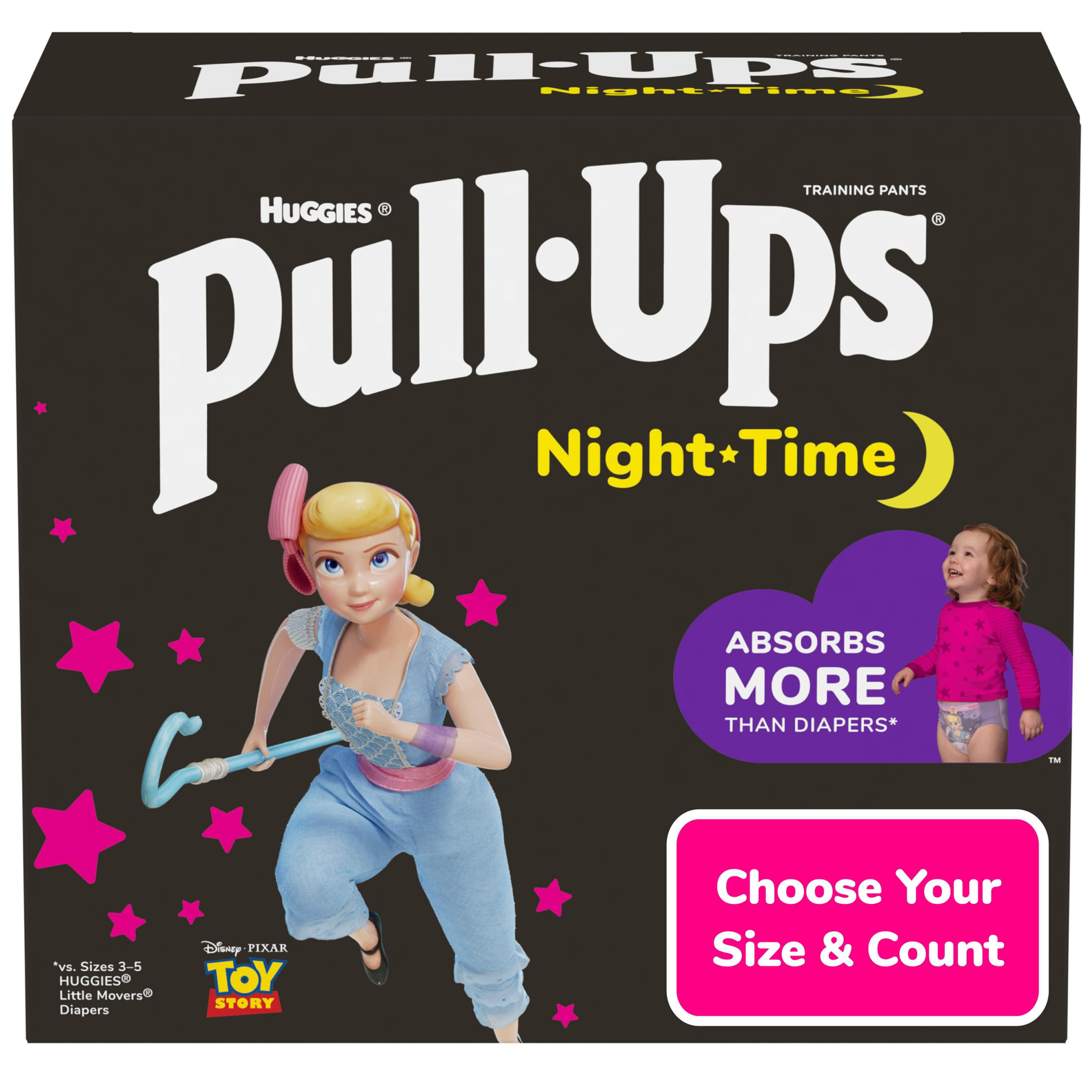 Pull-Ups Girls' Night-Time Potty Training Pants, 3T-4T (32-40 lbs), 60 Ct