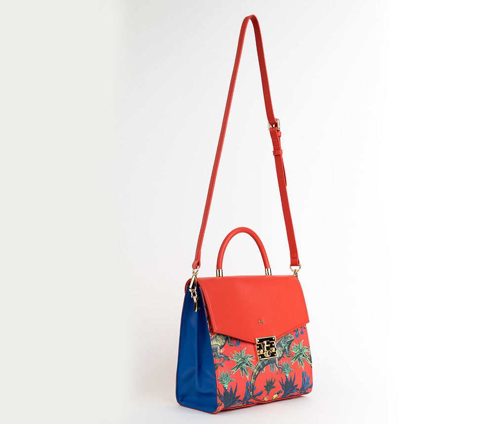 Miniatura: SIMONE - Red Print Vegan Leather Handbag
