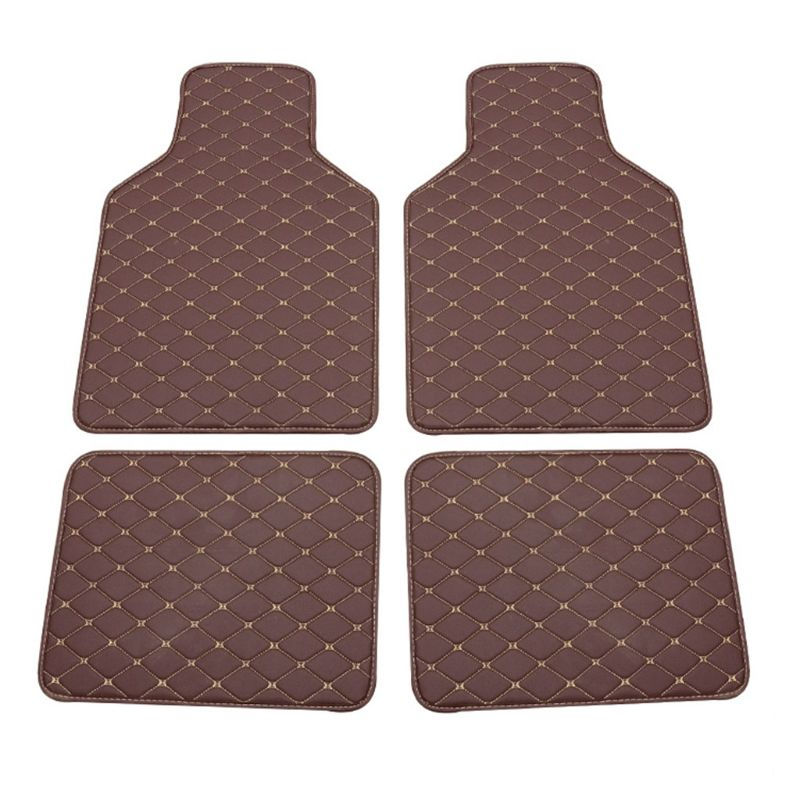 Miniature : 4Pcs All Weather PU Leather Car Floor Mats Floor Mats Automotive Liners for Car